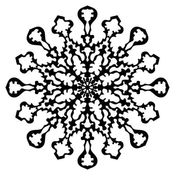 Εικονίδιο μαύρο νιφάδα χιονιού — Διανυσματικό Αρχείο