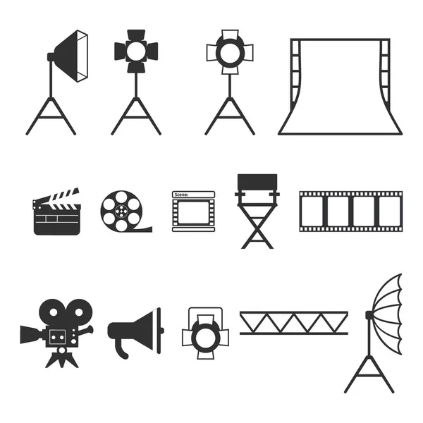 Icone di produzione video — Vettoriale Stock