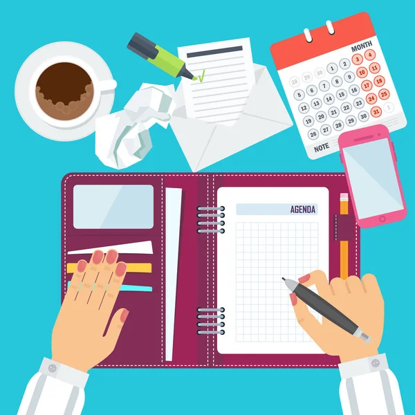 Concepto agenda mujer — Vector de stock