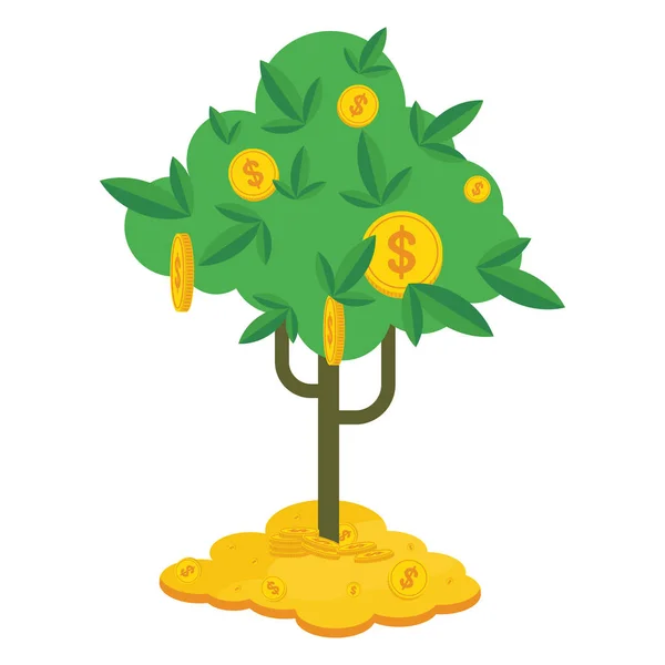 Peníze strom na peníze — Stockový vektor