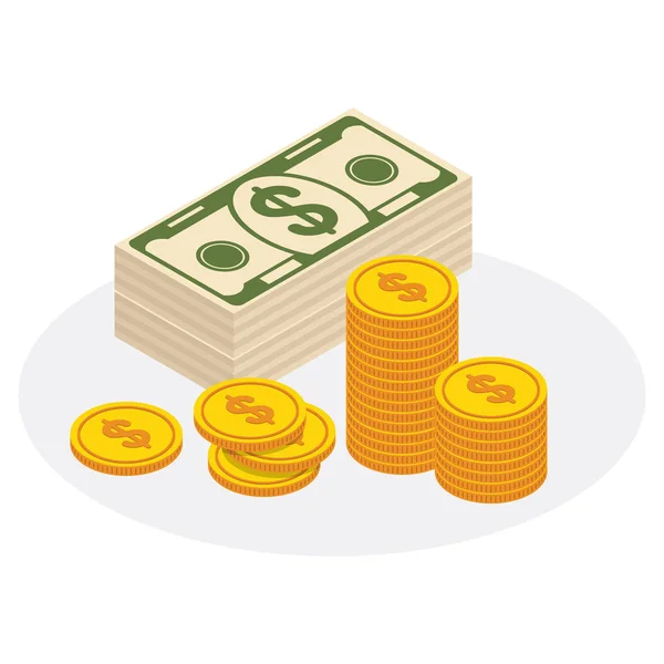 Στοίβα των χρημάτων Δολάριο — Διανυσματικό Αρχείο