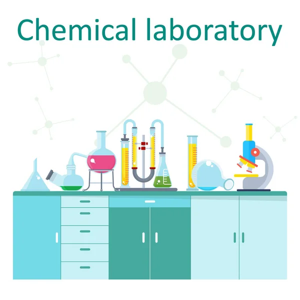 Affiche laboratoire chimique — Image vectorielle