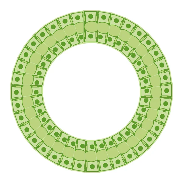 Green money round frame — Stock Vector