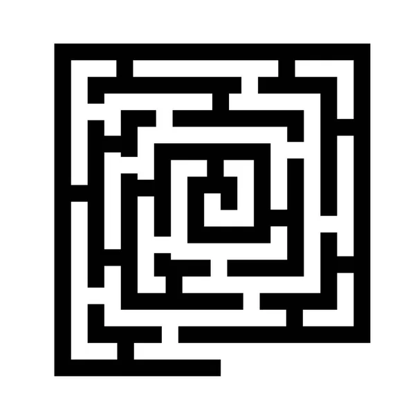 Labyrinth schwarzes Symbol — Stockvektor