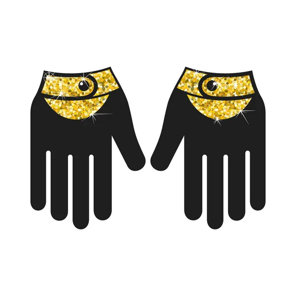 Gyllene handske-ikonen — Stock vektor