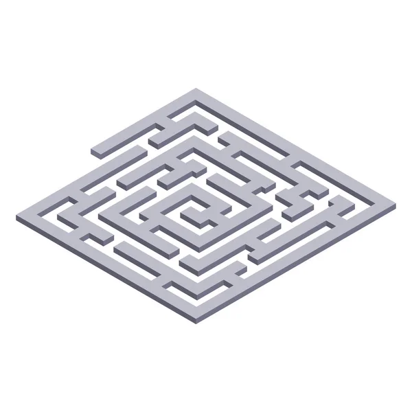 Labyrint isometrische pictogram — Stockvector