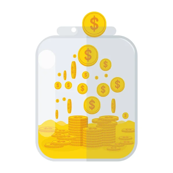 Jar with money — Stock Vector