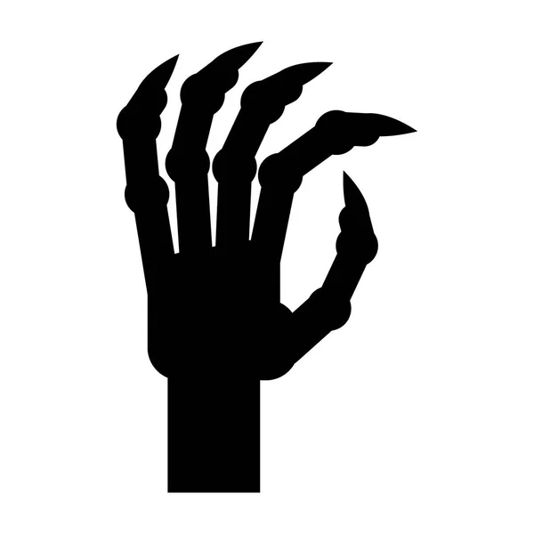 Zombie hand zwart — Stockvector