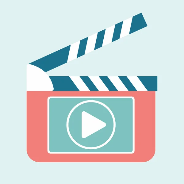 Vídeo play clapperboard — Vetor de Stock