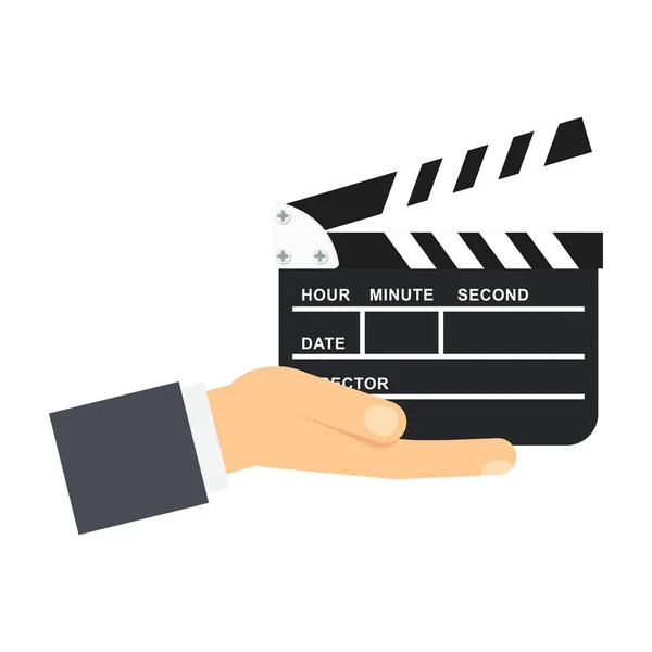 Mão com clapperboard — Vetor de Stock