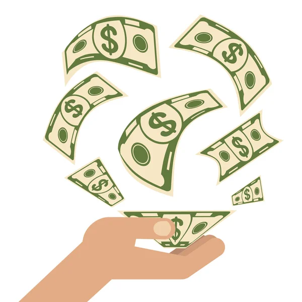 Main avec de l'argent — Image vectorielle
