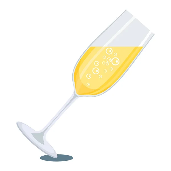 Verre de champagne blanc — Image vectorielle