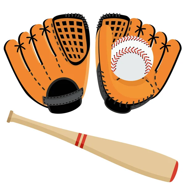 Conjunto de equipamentos de beisebol —  Vetores de Stock
