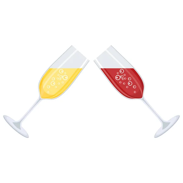 Deux verres de champagne — Image vectorielle