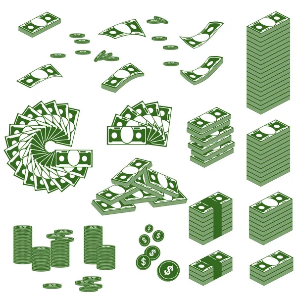 Geld pictogram groen — Stockvector