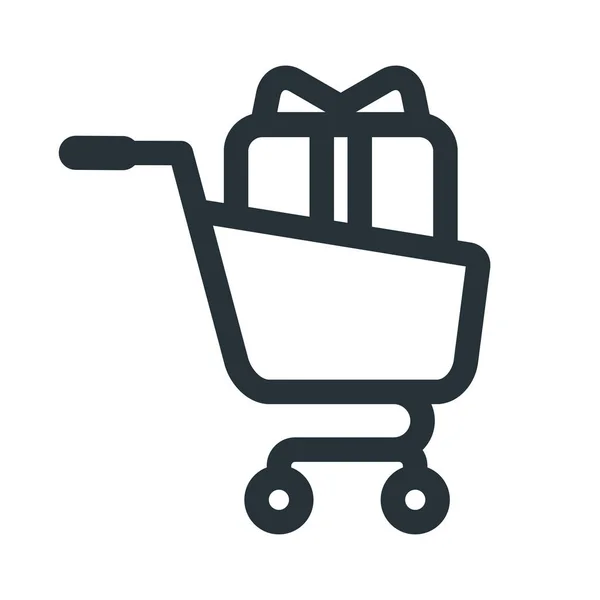 Shopping cart gåva ikonen — Stock vektor