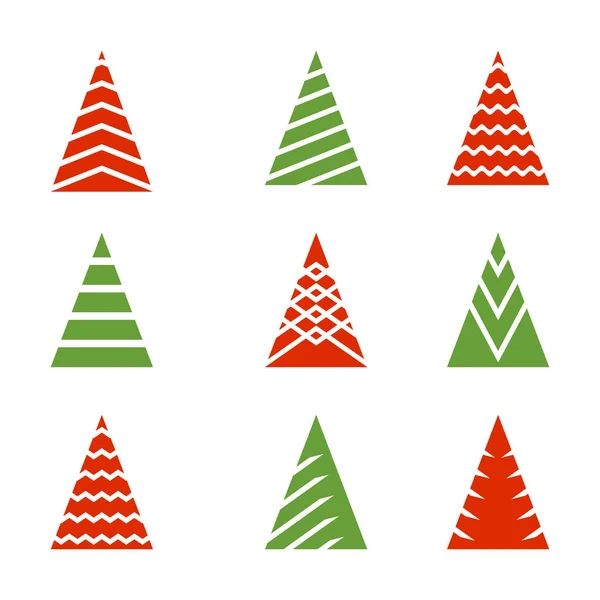 Árbol de Navidad icono de color conjunto — Archivo Imágenes Vectoriales