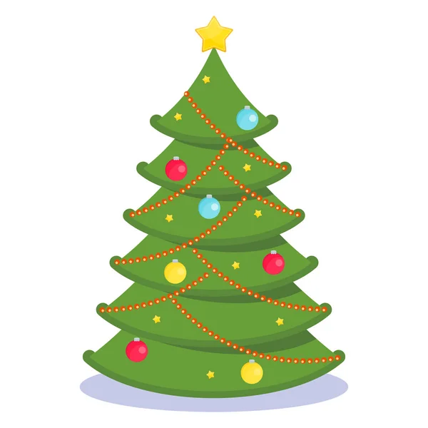 Árvore de Natal com bolas — Vetor de Stock