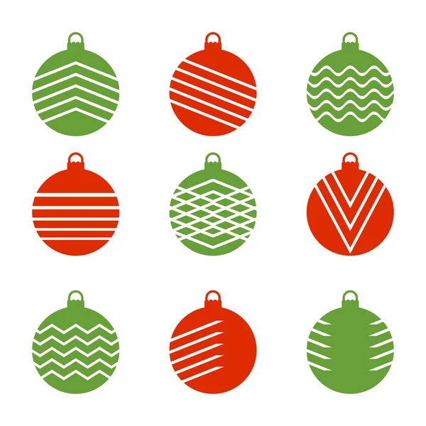 Bola de Navidad icono de color conjunto — Archivo Imágenes Vectoriales