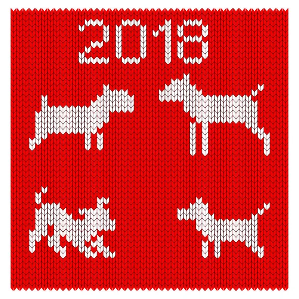 Silhuetas tricotadas de cães — Vetor de Stock
