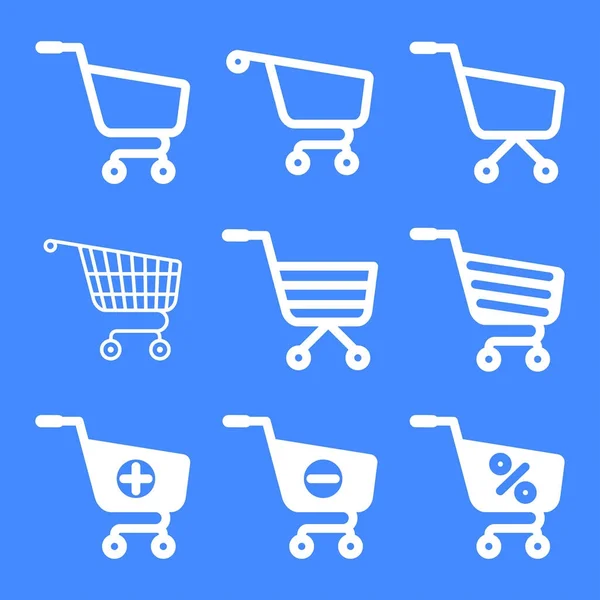 Shopping cart set — Stock vektor