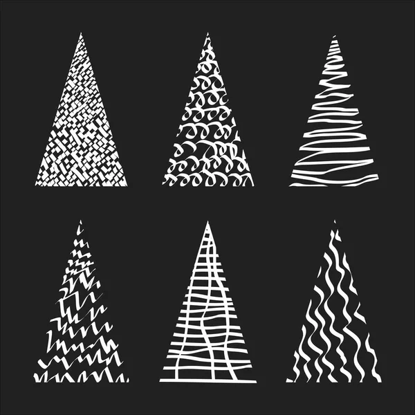 Arbres de Noël abstraits mis — Image vectorielle