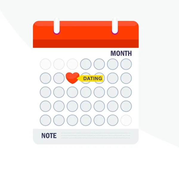 Dating kalender concept — Stockvector