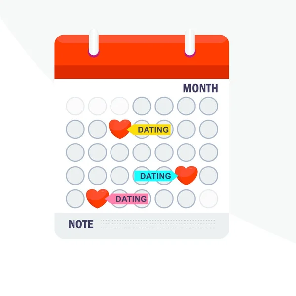 Datings calendrier concept — Image vectorielle