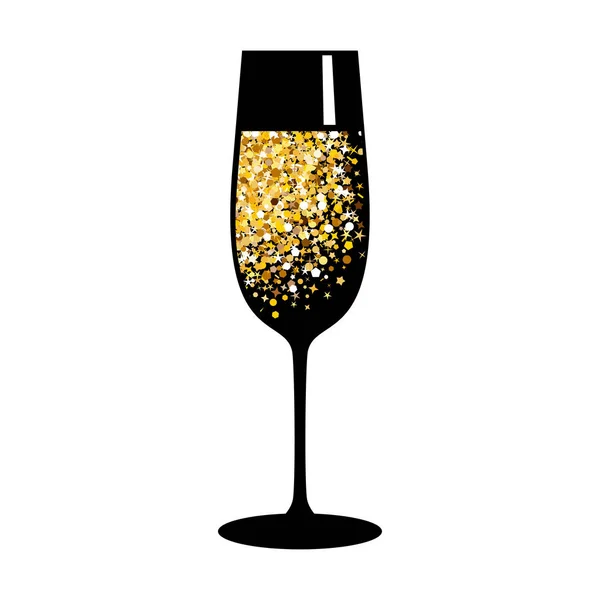 Шампанське золоте чорне скло — стоковий вектор