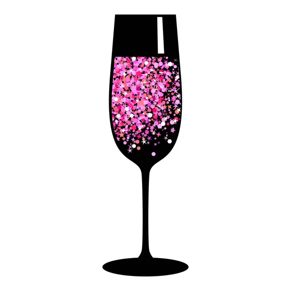 Шампанське рожеве чорне скло — стоковий вектор