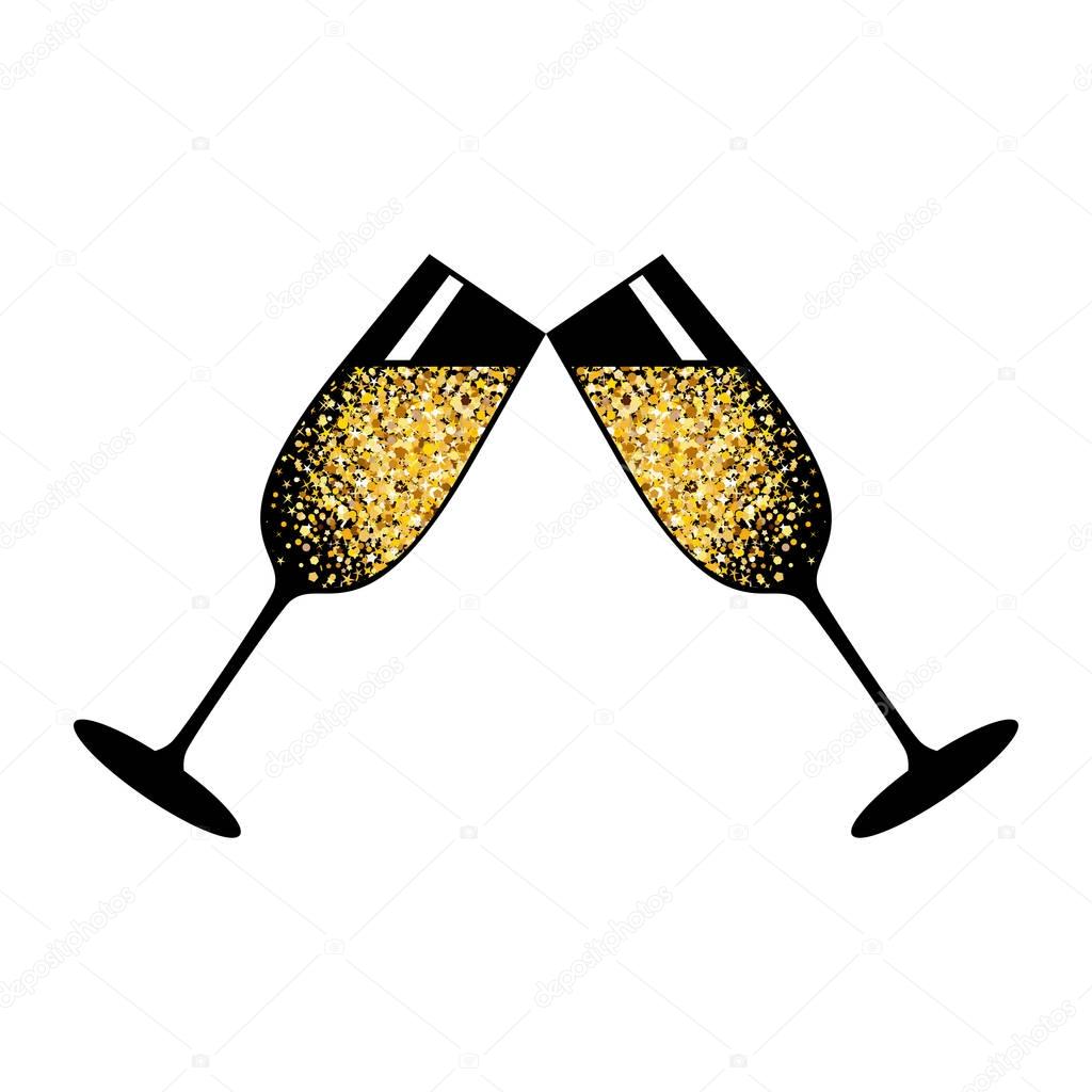 champagne white glasses