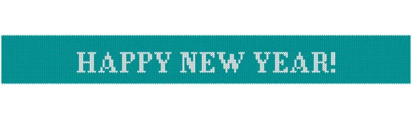 Šťastný nový rok pletený modrý — Stockový vektor