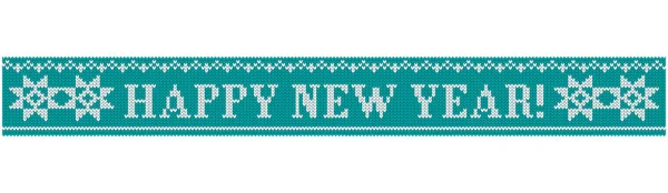 Šťastný nový rok pletené hvězda modrá — Stockový vektor