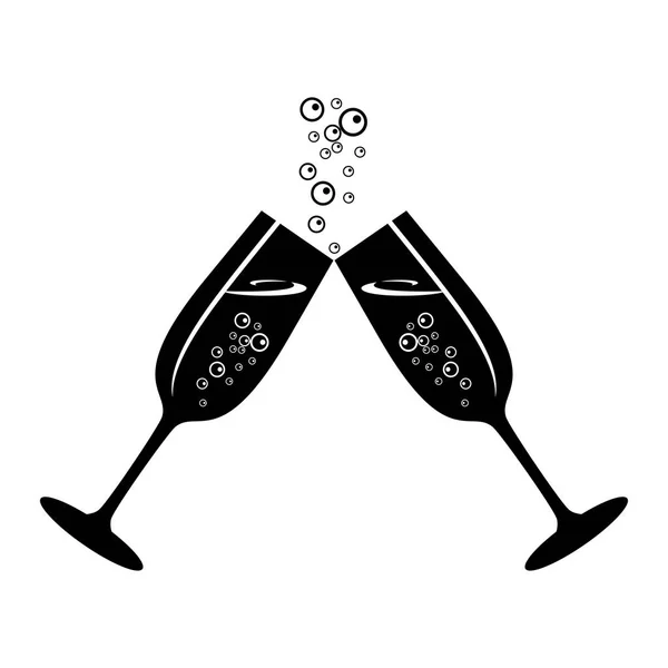 Festliga champagneglas — Stock vektor