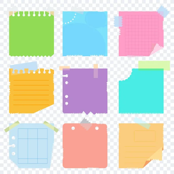 Papel de color de desecho en transparente — Vector de stock