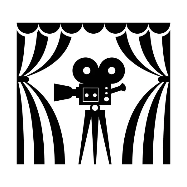 Cinema theatre film camera — Stock Vector