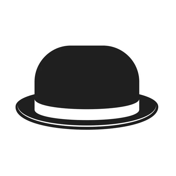 Chapeau melon icône noire — Image vectorielle