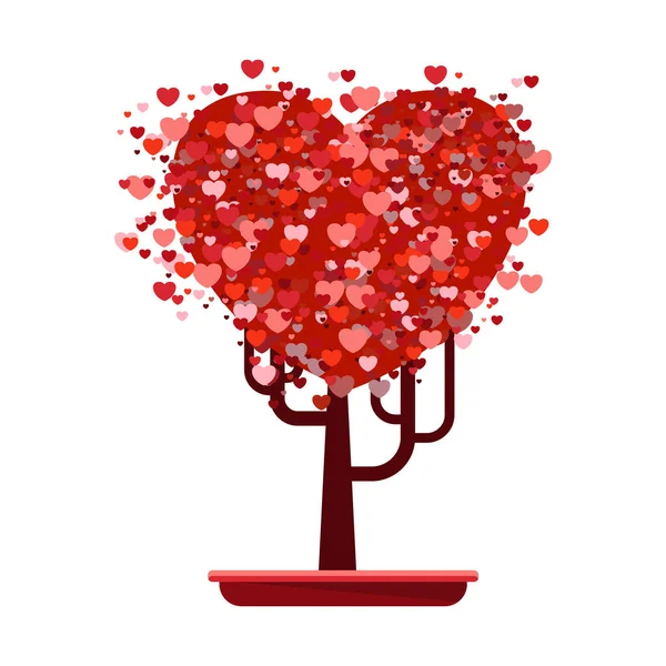 Árbol haert del amor — Vector de stock