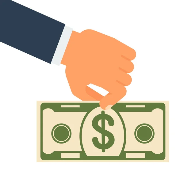 Hand with dollar — Stock Vector