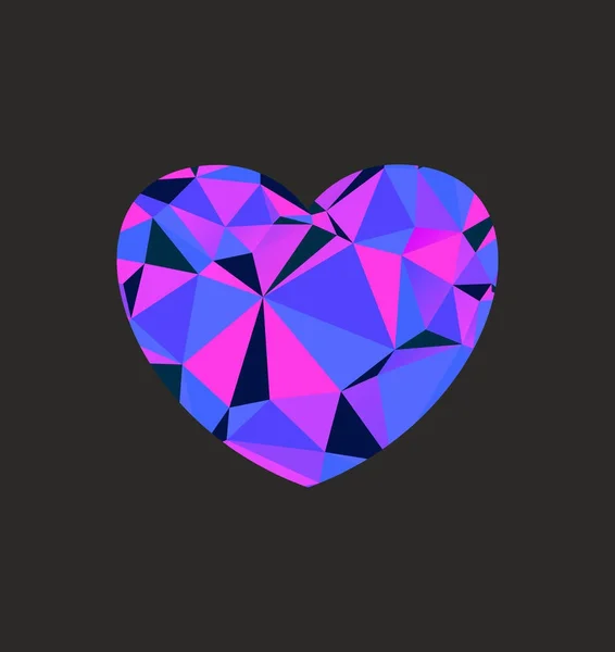 Heart diamond dark blue — Stock Vector