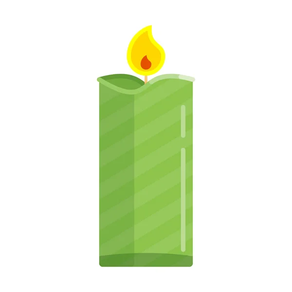 Kerze flach grün — Stockvektor
