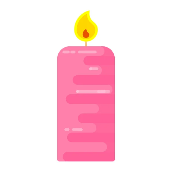 Candle flat pink — Stock Vector