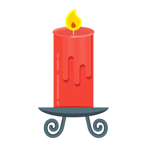 Kerze flach rot — Stockvektor