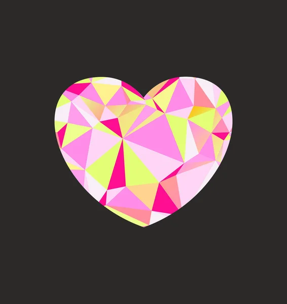 Serce-diamond, jasnoróżowy — Wektor stockowy