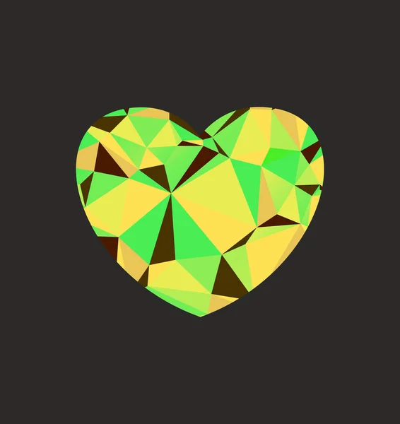 Heart diamond green — Stock Vector