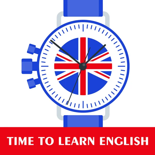 Imparare l'inglese tempo — Vettoriale Stock