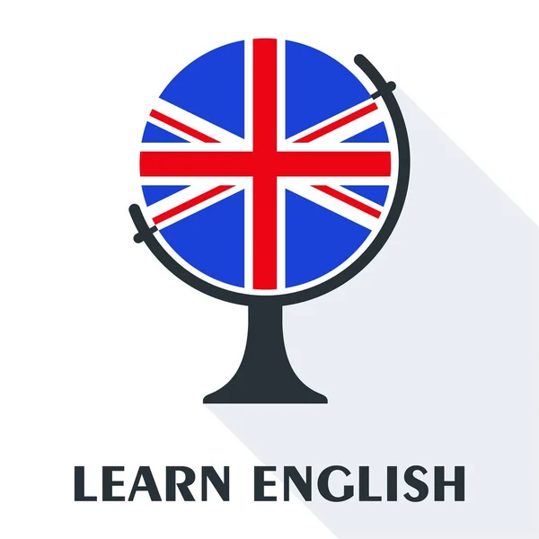 Imparare l'inglese globo — Vettoriale Stock