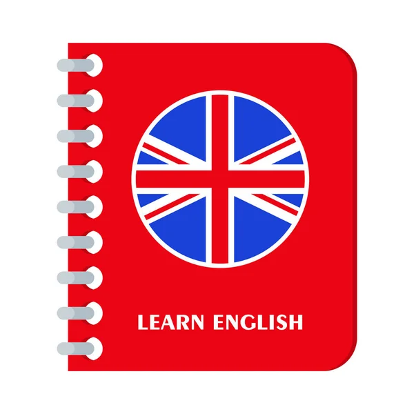 Aprender cuaderno de inglés — Archivo Imágenes Vectoriales