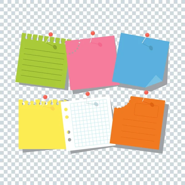 Color note paper transparent — Stock Vector