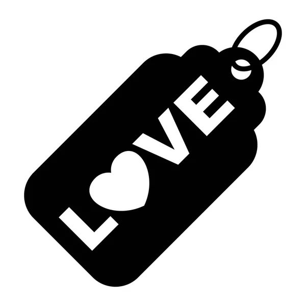 Mariage étiquette d'amour icône noire — Image vectorielle